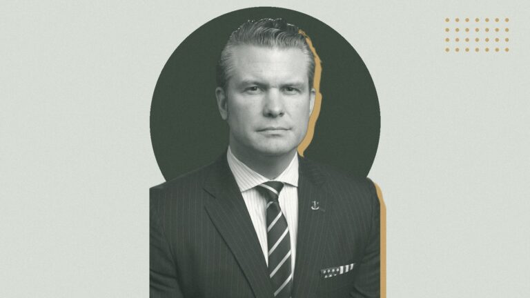 Ilustración con Pete Hegseth