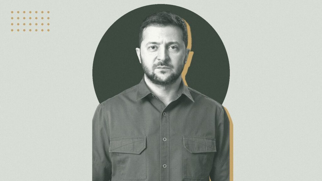 Ilustración con Volodymyr Zelenskyy