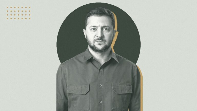 Ilustración con Volodymyr Zelenskyy