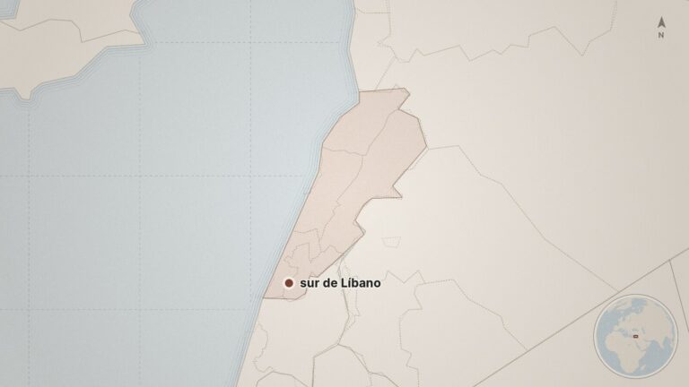 Mapa: sur de Líbano, Líbano
