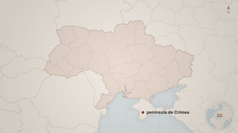 Mapa: península de Crimea, Ucrania