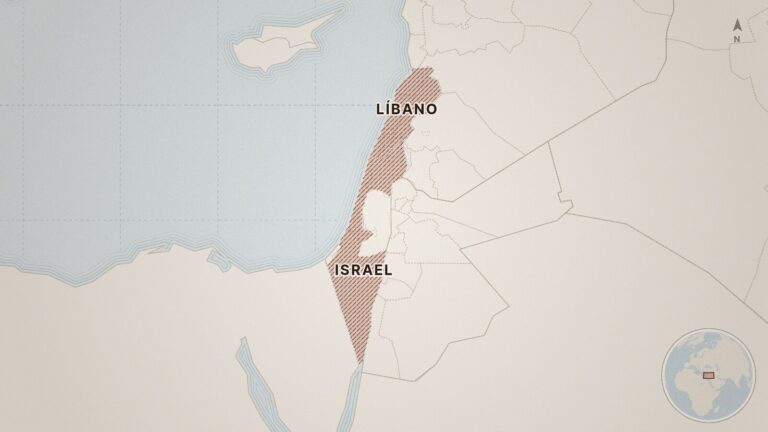 Mapa: Israel, Líbano