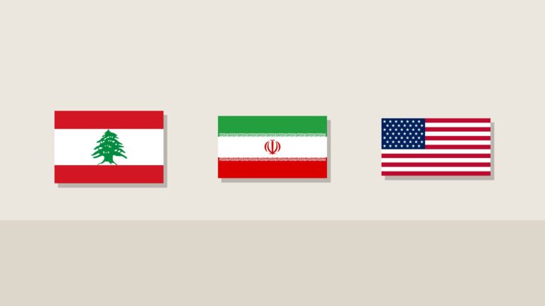 Banderas de Líbano, Irán, Estados Unidos
