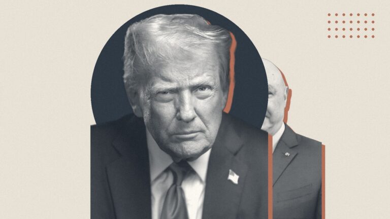 Ilustración con Donald Trump y Joseph Aoun