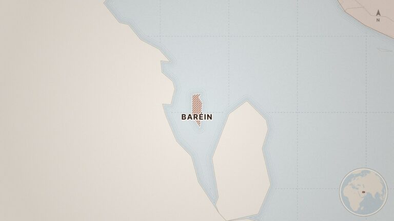 Mapa: Baréin, Estados Unidos, Irán