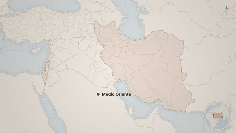 Mapa: Medio Oriente, Israel, Estados Unidos, Irán