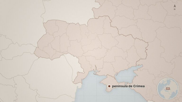Mapa: península de Crimea, Rusia, Ucrania