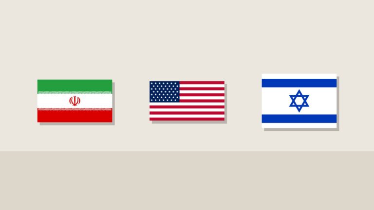 Banderas de Irán, Estados Unidos, Israel