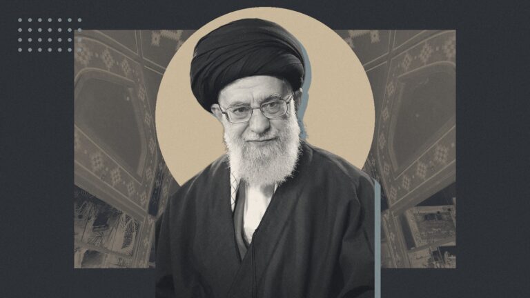 Ilustración con Ayatollah Khamenei
