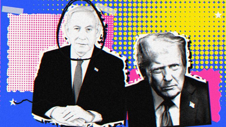 Ilustración con Benjamin Netanyahu y Donald Trump