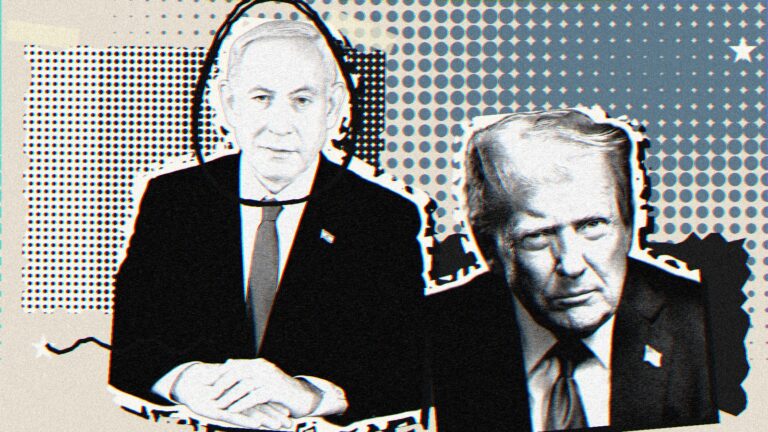 Ilustración con Benjamin Netanyahu y Donald Trump