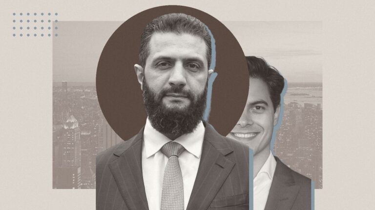 Ilustración con Ahmad al-Sharaa y Rob Jetten