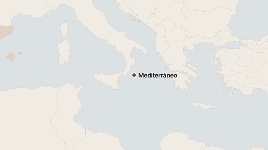 Mapa: Mediterráneo, España, Francia, Italia