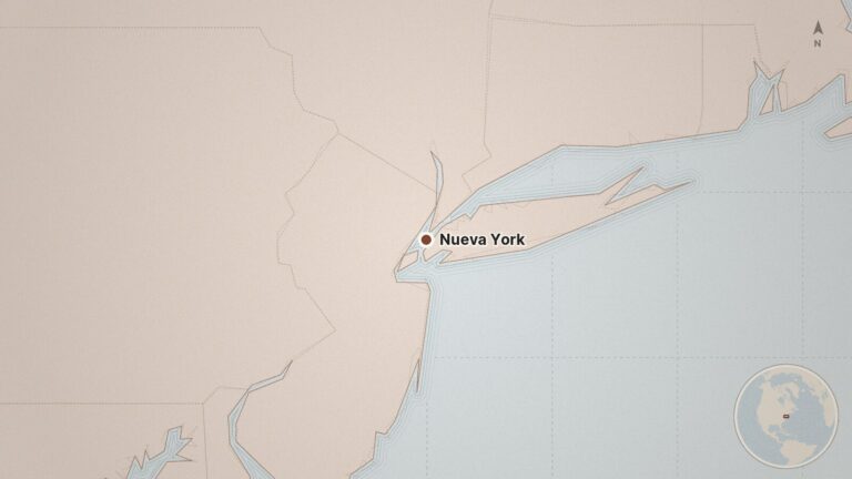 Mapa: Nueva York, Israel, Irán, Estados Unidos