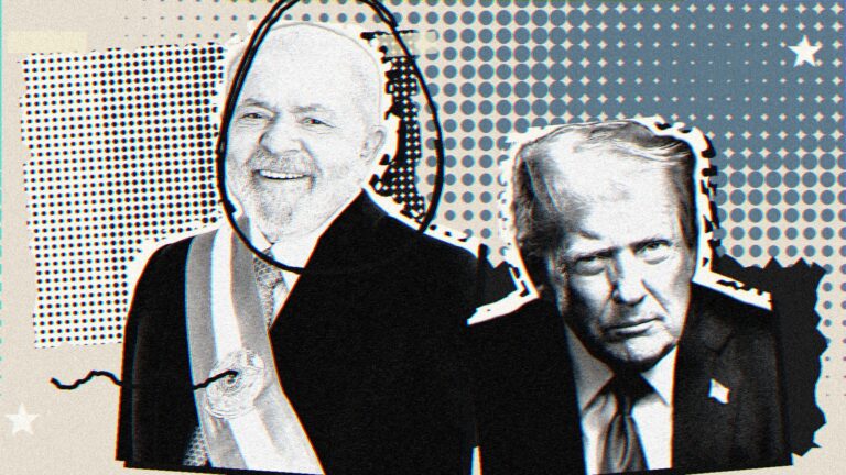 Ilustración con Luiz Inácio Lula da Silva y Donald Trump