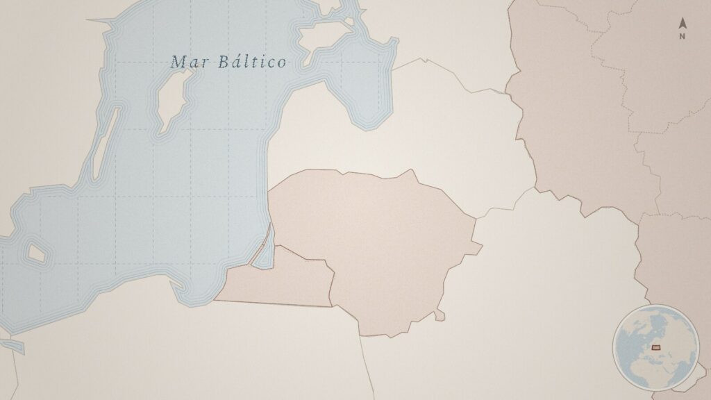 Mapa: Mar Báltico, Lituania, Rusia