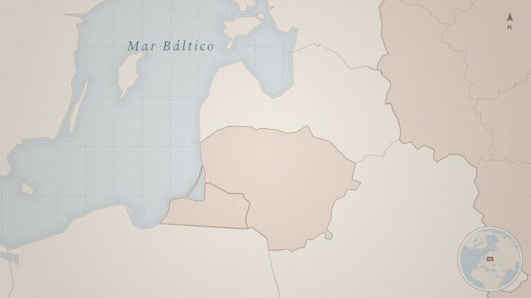Mapa: Mar Báltico, Lituania, Rusia