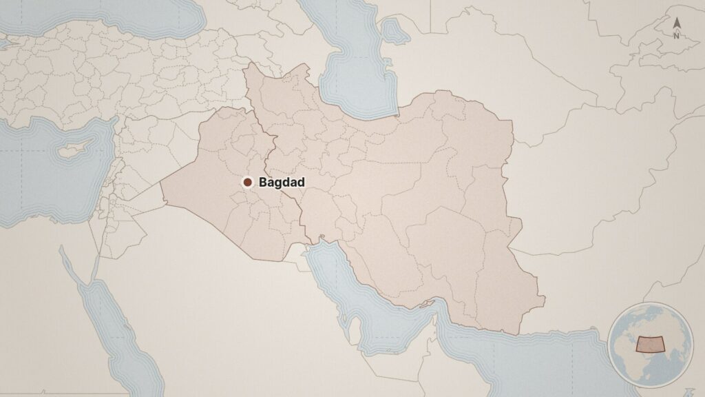 Mapa: Bagdad, Irak, Irán, Estados Unidos