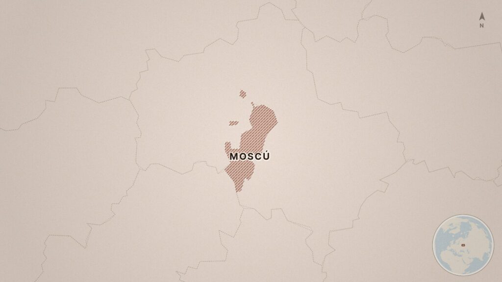 Mapa: Moscú, Rusia, Ucrania