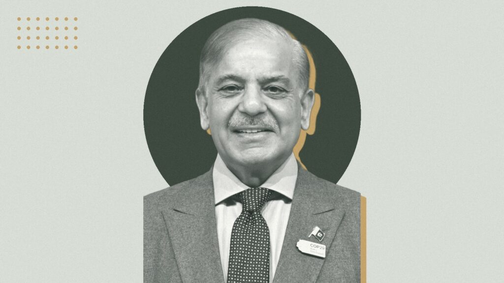 Ilustración con Shehbaz Sharif
