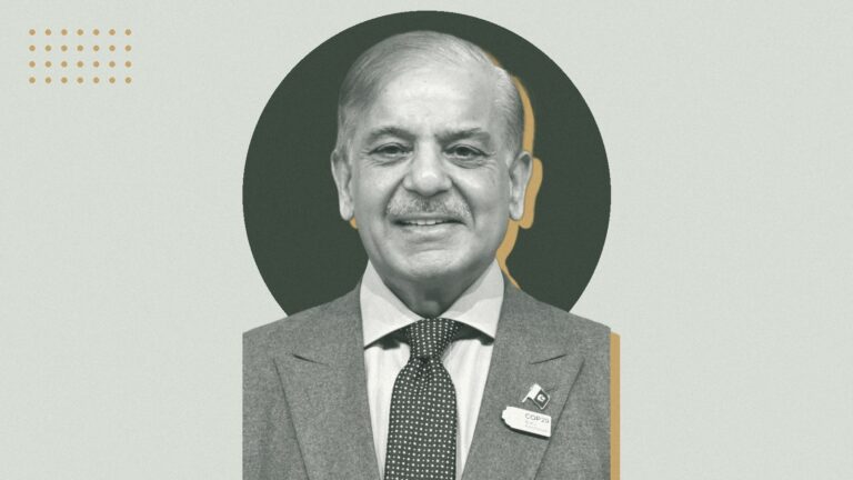 Ilustración con Shehbaz Sharif