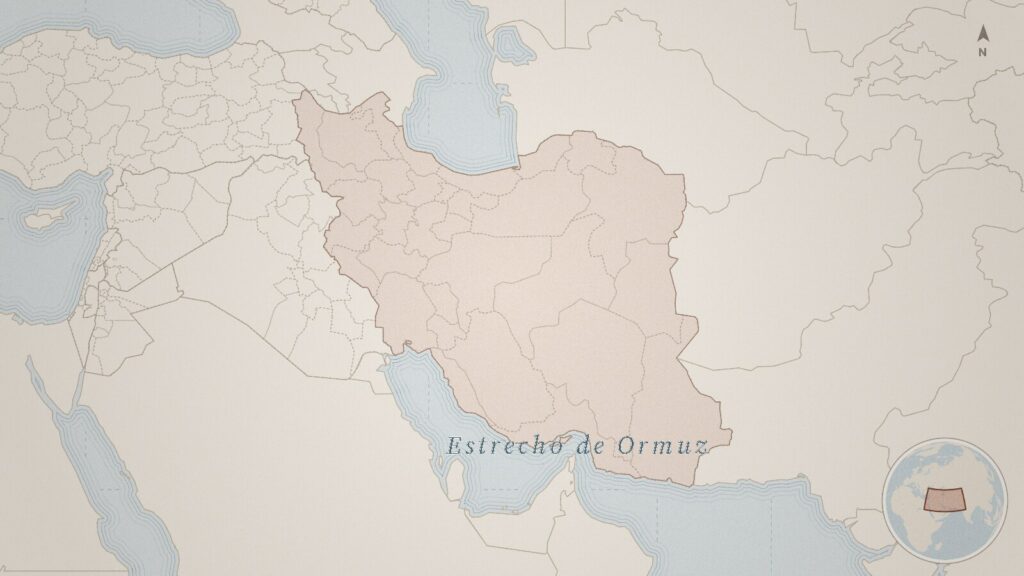 Mapa: Estrecho de Ormuz, Irán, Estados Unidos