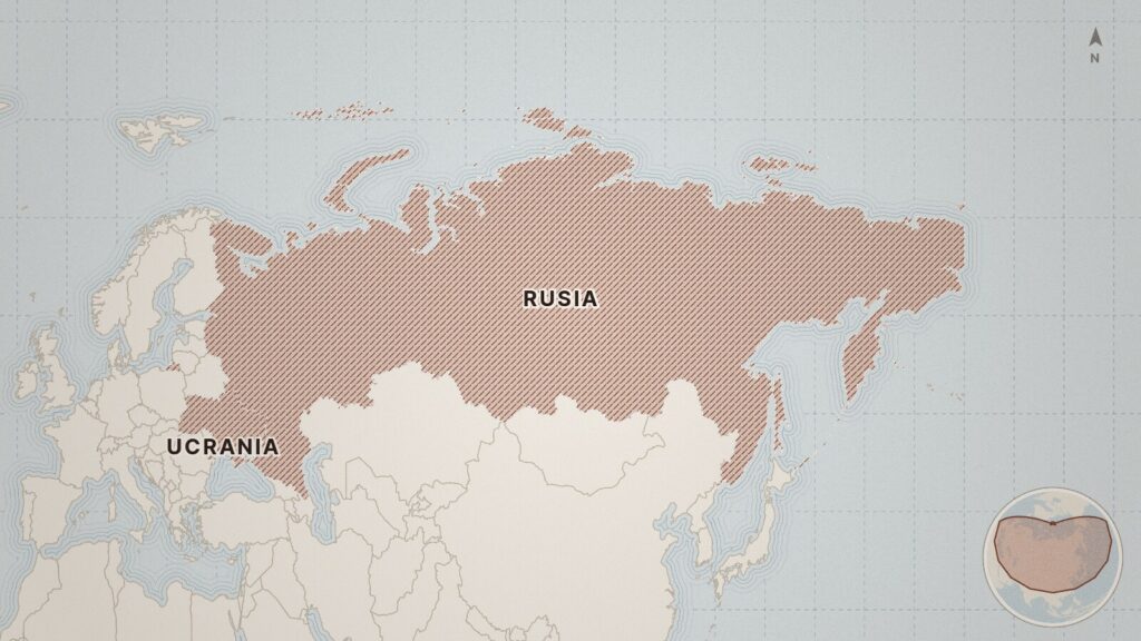 Mapa: Ucrania, Rusia