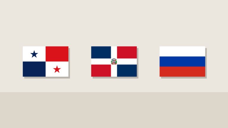 Banderas de Panamá, República Dominicana, Rusia
