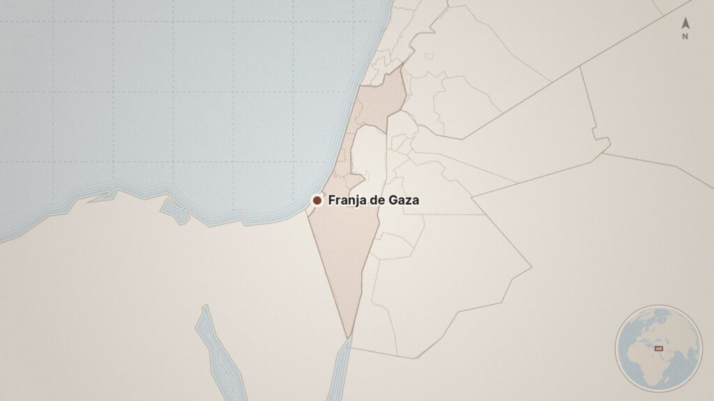 Mapa: Franja de Gaza, Israel