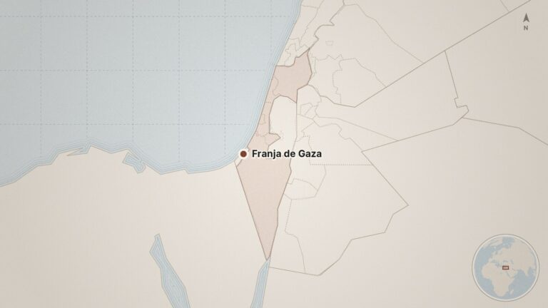 Mapa: Franja de Gaza, Israel