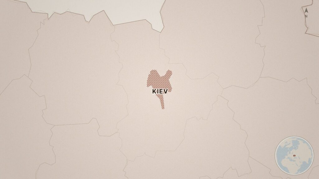 Mapa: Kiev, Ucrania, Rusia