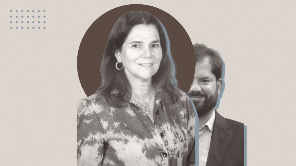 Ilustración con Ximena Ossandón y Gabriel Boric