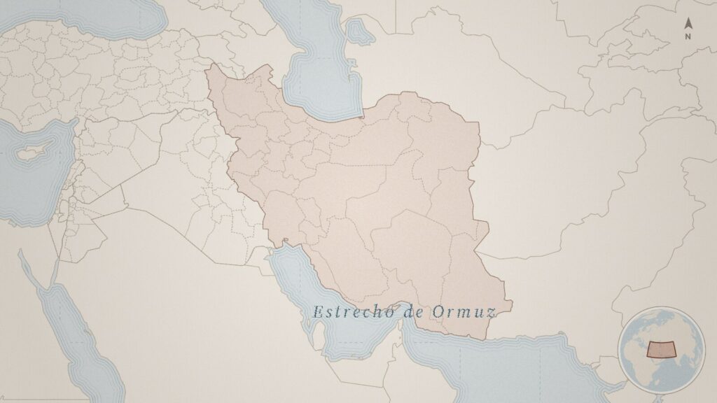 Mapa: Estrecho de Ormuz, Irán, Estados Unidos