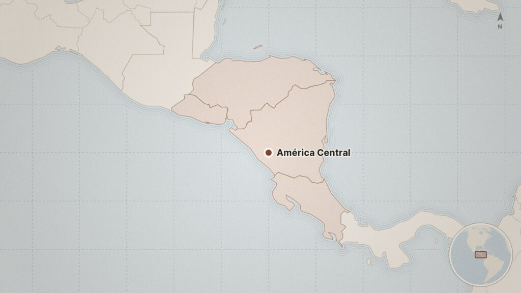 Mapa: América Central, El Salvador, Honduras, Nicaragua, Costa Rica