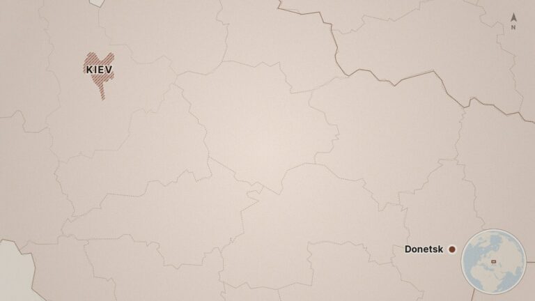 Mapa: Kiev, Donetsk, Ucrania, Rusia